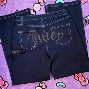 Juicy Couture ✨ Bling Women's Dark Wash Straight Wide Leg Jeans size 9